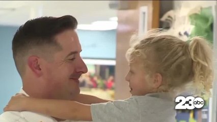 Dad surprises kids after a 9-month deployment