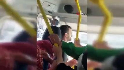 Minibüste fazla yolcu tartışması kamerada