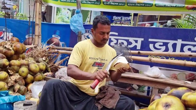 Extreme Super Fast Ice Apple Cutting In 30 Seconds Amazing Cutting Skill Bangladeshi Street Food
