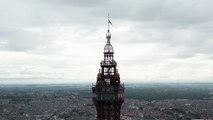 Blackpool Tower flag at half-mast