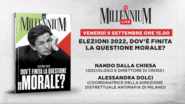 Elezioni 2022, dov'è finita la questione morale? Segui la diretta di Millennium Live