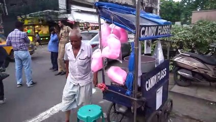 Hardworking Grandpa Sale Live Candy Floss For Survive   Indian Street Food