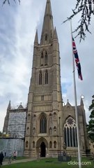 St Wulfram's Church bells ring for the Queen