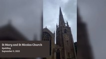 Church bells sound at St Mary and St Nicolas Church in Spalding