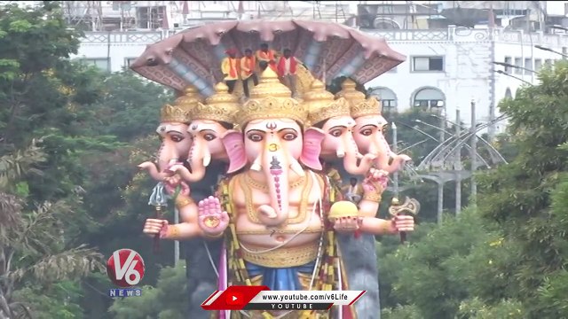 Khairatabad Ganesh Reaches Tank Bund | Ganesh Nimajjanam 2022 | V6 News (3)