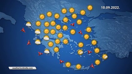 Η πρόγνωση του καιρού για το Σάββατο 10-09-2022