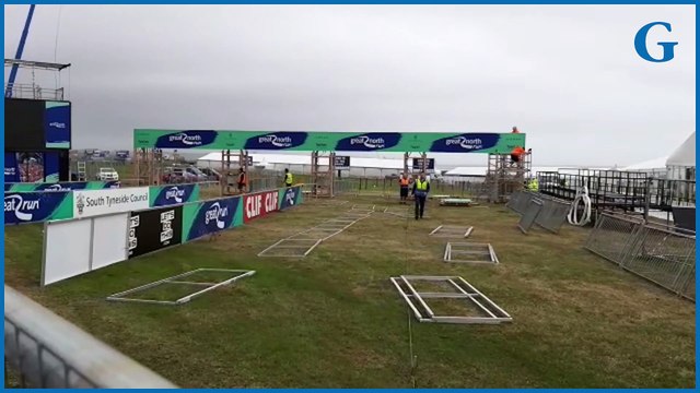 Great North Run preparation work in South Shields