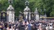 King Charles III is greeted by crowds at Buckingham Palace