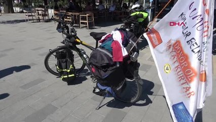 BAŞKA ÇOCUKLARIN ÖLMEMESİ İÇİN BİSİKLETİYLE TÜRKİYE TURUNDA --