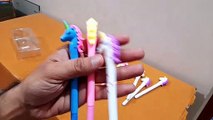 Unboxing and Review of STYLISH  CUTE UNICORN BLUE Gel Pen for return gift
