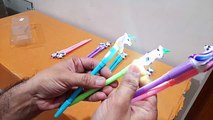 Unboxing and Review of Cute Unicorn Light Gel Pen for Kids return gift
