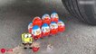 Nooo !! No Crushing Spongebob Police vs Kinder surprise Eggs  Crushing Crunchy & Soft Things by Car
