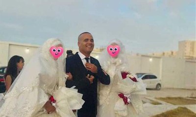 شاب جزائري يُشعل الجدل على "السوشيال ميديا" بعد زواجه من امرأتين في حفل زفاف واحد