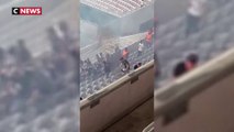 Football :Des violences entre supporters lors du match Nice - Cologne
