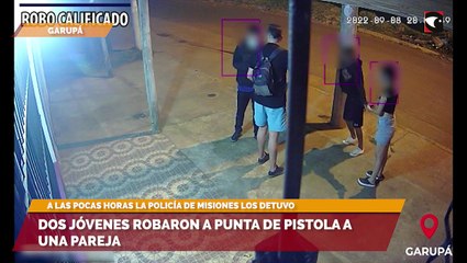 Dos jóvenes robaron a punta de pistola a una pareja