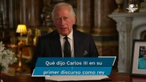 Carlos III pronuncia su primer discurso como rey tras la muerte de la reina Isabel II