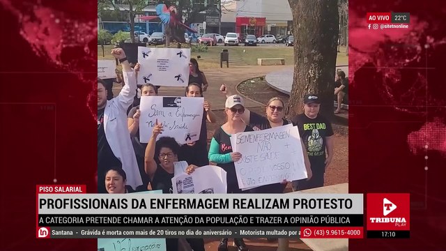 Profissionais da enfermagem realizam ato em Arapongas