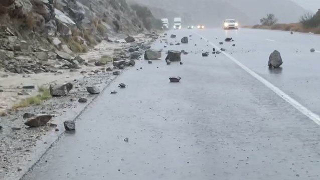 Kay causes falling rocks and surging rivers in California