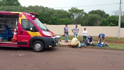 Motociclista fica ferido em colisão no Brasmadeira