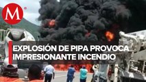 Explota pipa de gas LP en la carretera libre Colima-Cd Guzmán