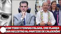 ¡CON TODO Y FIRMAS FALSAS, INE PLANEA DAR REGISTRO AL PARTIDO DE CALDERÓN!