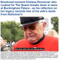 Emotional moment Chelsea Pensioner who cooked for The Queen breaks down in tears at Buckingham Palace - as his reflection on her legacy reminds him of his wife's death from Alzheimer's