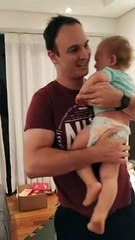 Beardless Dad Shocks a Baby