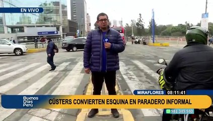 Miraflores: Cústers convierten esquina en paradero informal