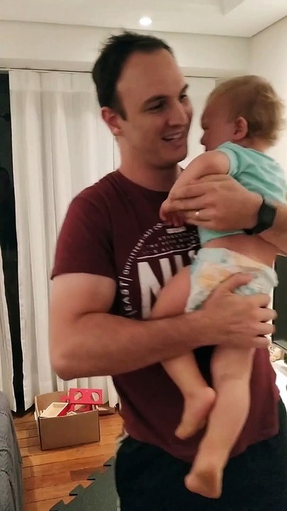 Beardless Dad Shocks a Baby