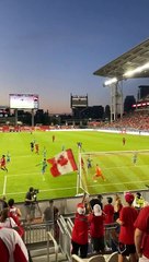 Fan Catches Soccer Ball at Match