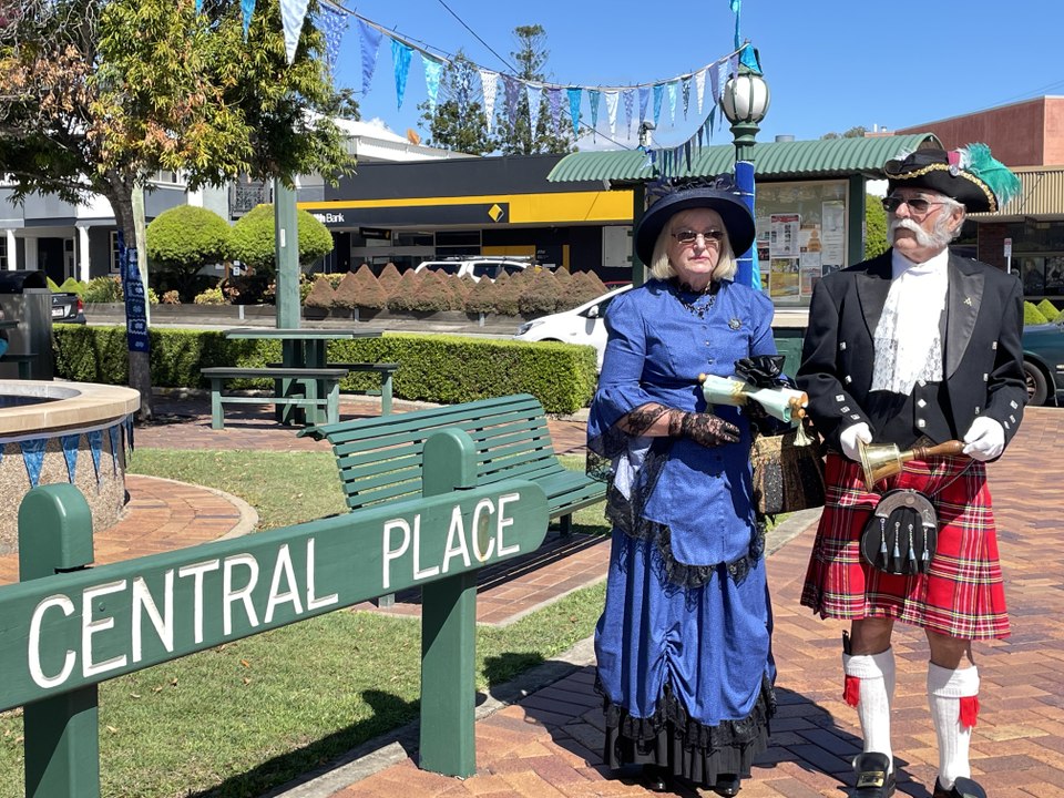Town crier delivers news of Queen Elizabeth's death, September 10, 2022, Beaudesert Times