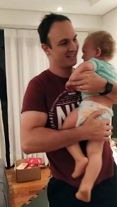 Beardless Dad Shocks a Baby