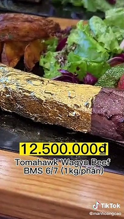 Có gì trong phần bò giá bằng một chiếc xe máy: Được dát bằng vàng 24k đạt chuẩn quốc tế
