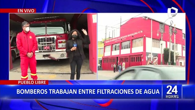 Pueblo Libre: bomberos trabajan en medio de filtraciones de agua