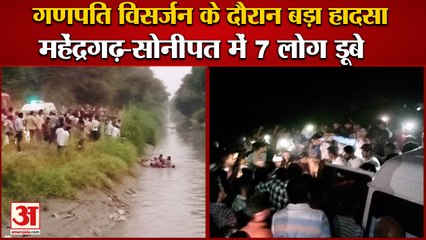 7 People Died Due To Drowning During Ganesh Immersion In Haryana| महेंद्रगढ़-सोनीपत में 7 लोग डूबे