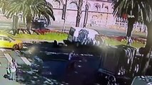 Fatih'te 3 kadın ve 3 çocuğa otomobilin çarptığı dehşet anları kamerada