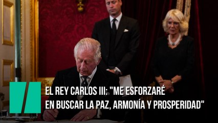 El rey Carlos III: "Me esforzaré en buscar la paz, armonía y prosperidad"