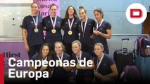 La Selección femenina de waterpolo llega a Barcelona tras conseguir el título europeo