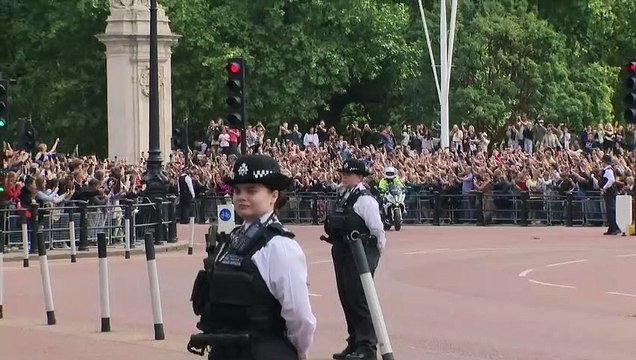 Cheering crowds welcome King back to Palace