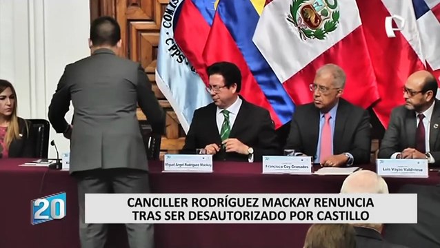 Miguel Rodríguez Mackay renuncia al cargo de ministro de Relaciones Exteriores
