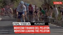 Movistar tirando del peloton / Movistar leading the peloton - Étape 20 / Stage 20 | #LaVuelta22