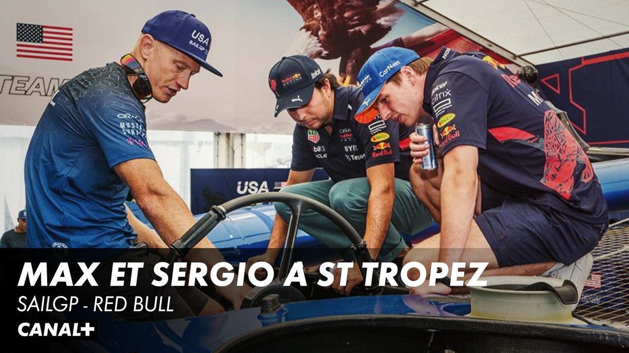 Max Verstappen et Sergio Perez sur le bateau des USA SailGP Saint