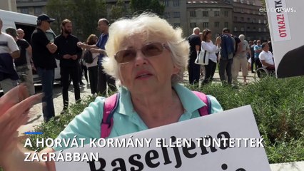 A horvát kormány ellen tüntettek Zágrábban