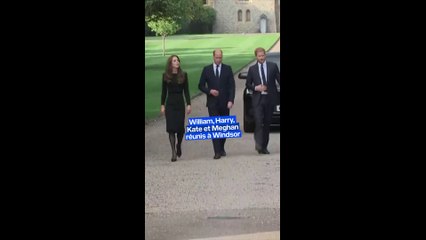 William, Harry, Kate et Meghan unis devant Windsor pour un bain de foule