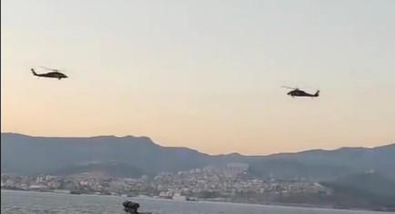 Zeybek oynayan helikopter videosu İZLE! Zeybek oynayan helikopter!