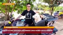 Moto viajera misionera recorrerá cinco países con su perrito