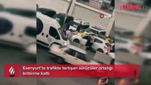 Esenyurt’ta tekmeli yumruklu yol verme kavgası