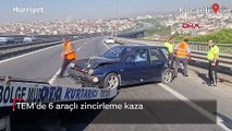 Kocaeli TEM'de 6 araçlı zincirleme kaza