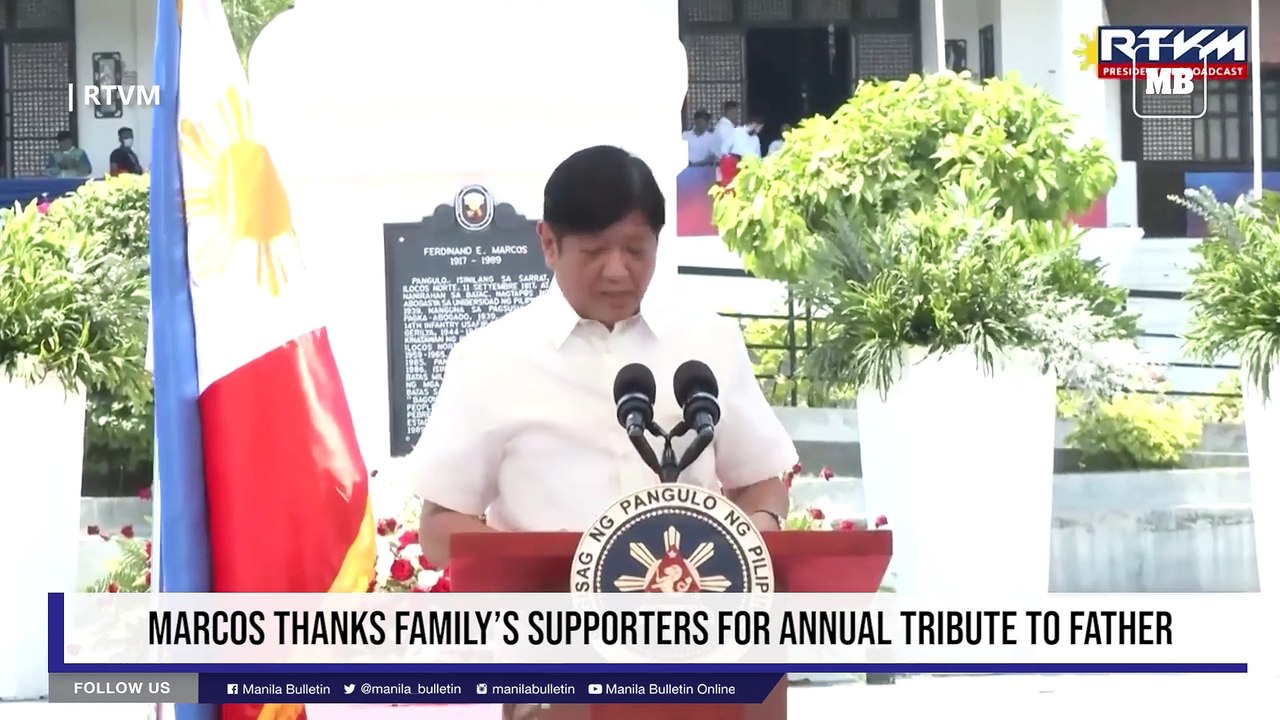 Marcos thanks family’s supporters for annual tribute to father