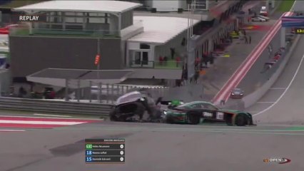 GT OPEN 2022 Red Bull Ring Race 2 Big Crash Juffali Neumann Hirsch Van Berlo